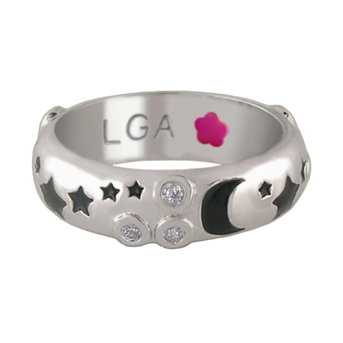 Stars of Night Stackable Ring — Domed Polished Band