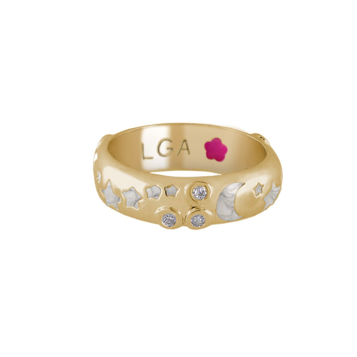 Stars of Night Stackable Ring — Domed Polished Band