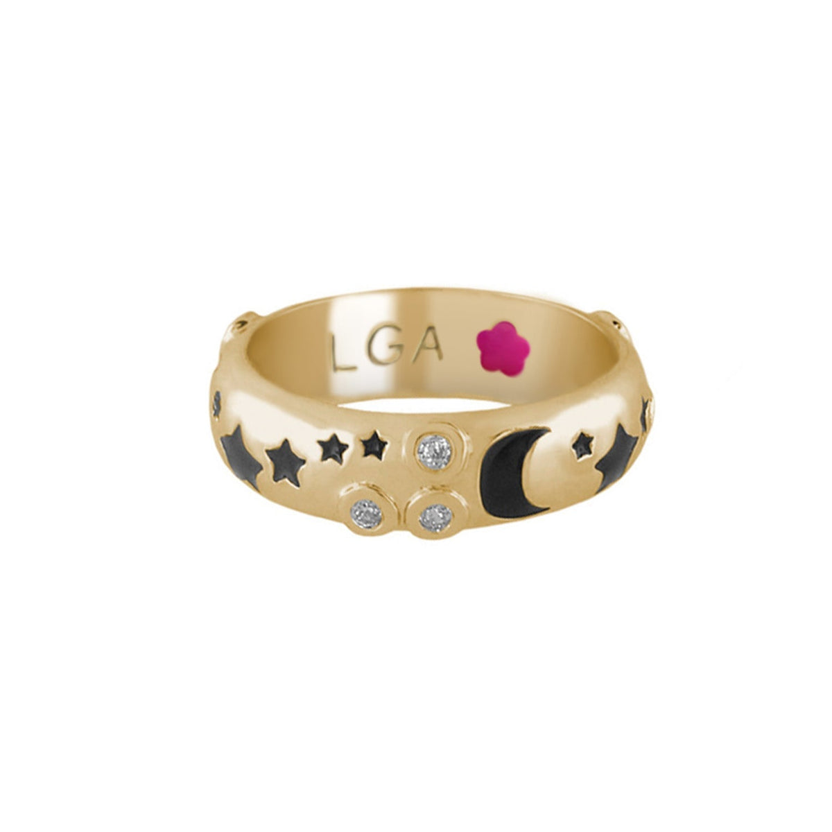 Stars of Night Stackable Ring — Domed Polished Band