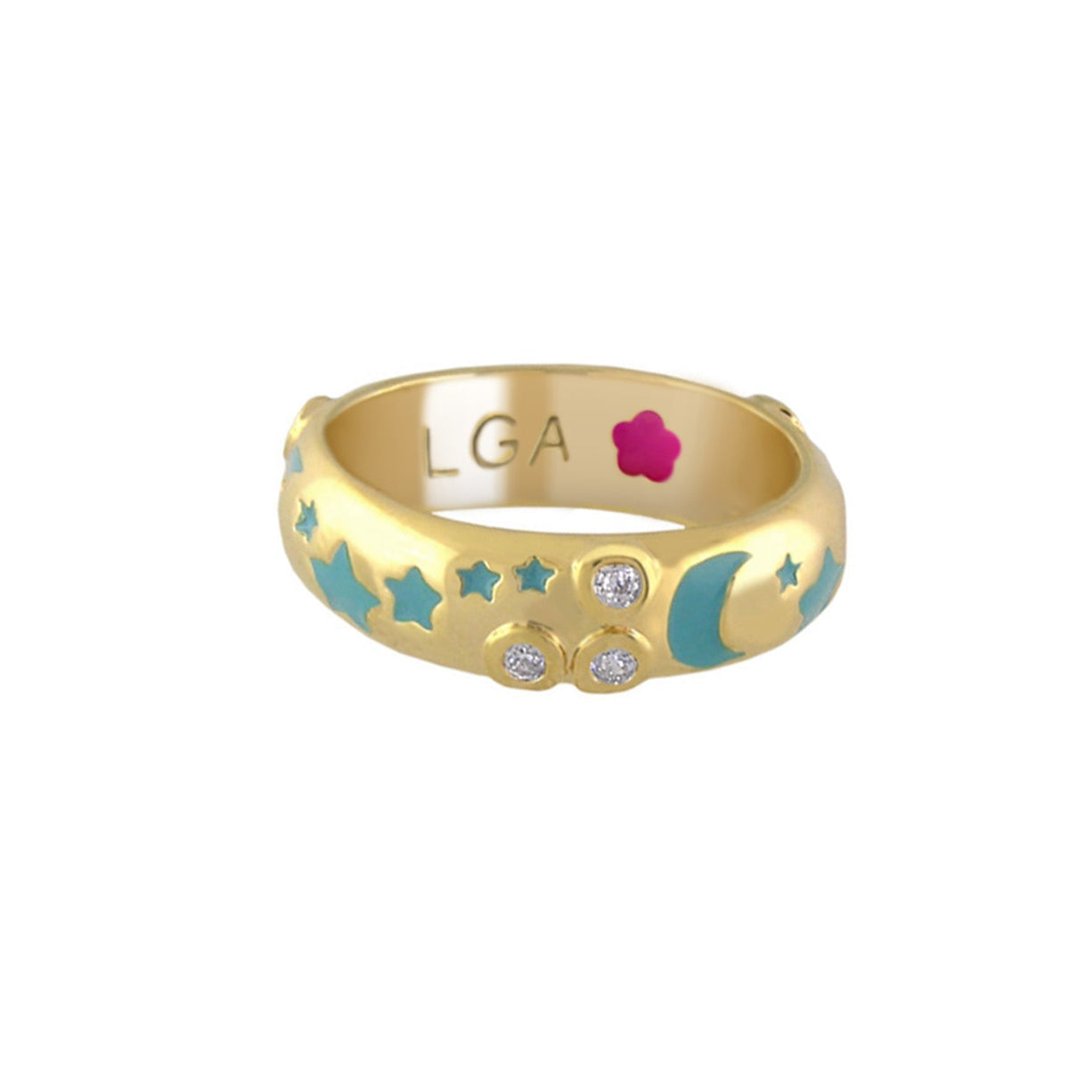 Stars of Night Stackable Ring — Domed Polished Band