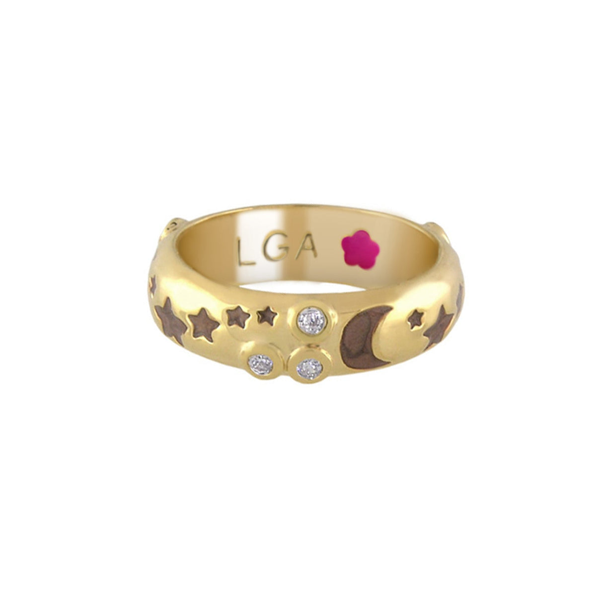 Stars of Night Stackable Ring — Domed Polished Band