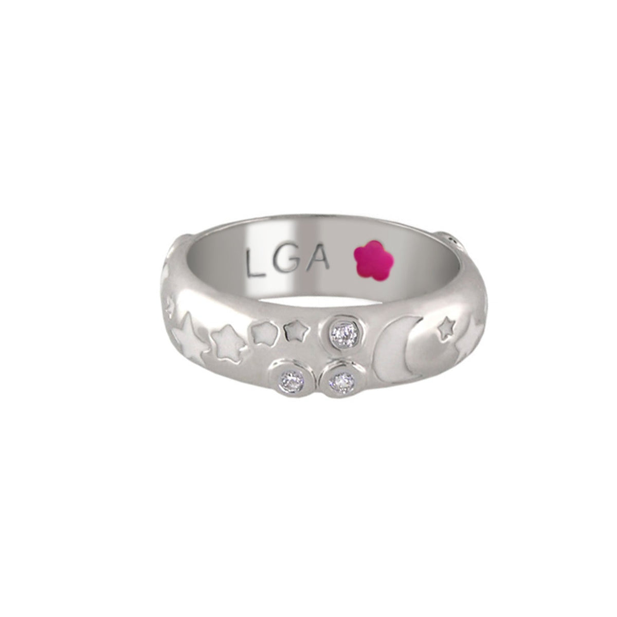 Stars of Night Stackable Ring — Domed Polished Band