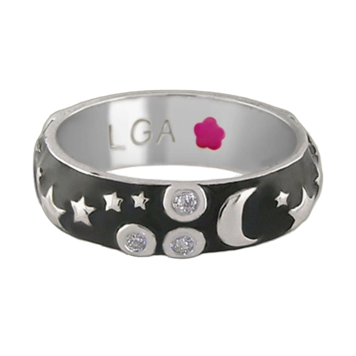 Stars of Night Stackable Ring — Wide Enamel Band