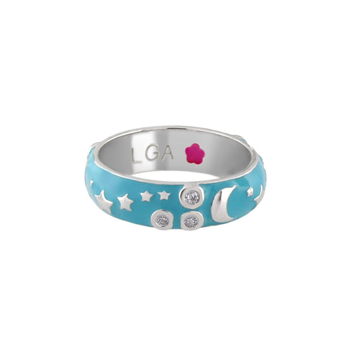 Stars of Night Stackable Ring — Wide Enamel Band