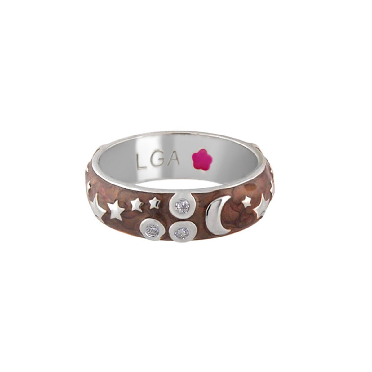 Stars of Night Stackable Ring — Wide Enamel Band