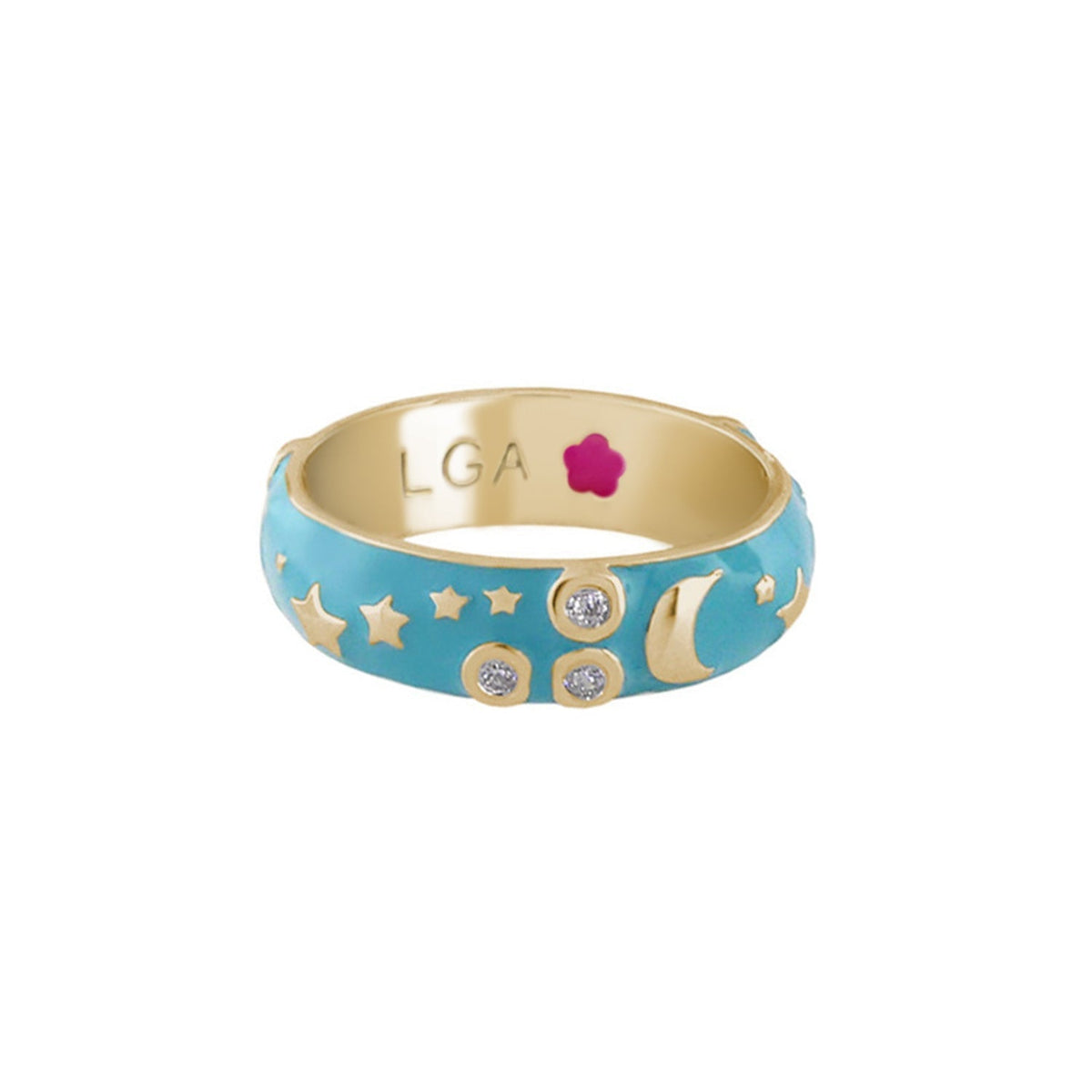 Stars of Night Stackable Ring — Wide Enamel Band