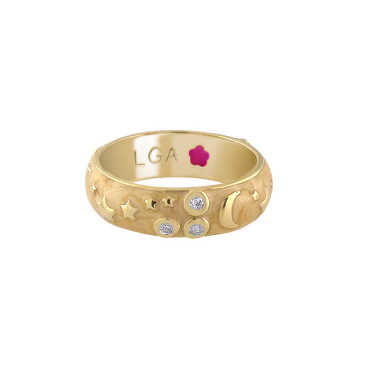 Stars of Night Stackable Ring — Wide Enamel Band