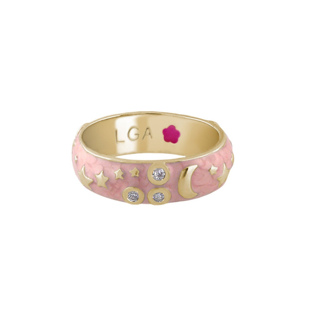 Stars of Night Stackable Ring — Wide Enamel Band