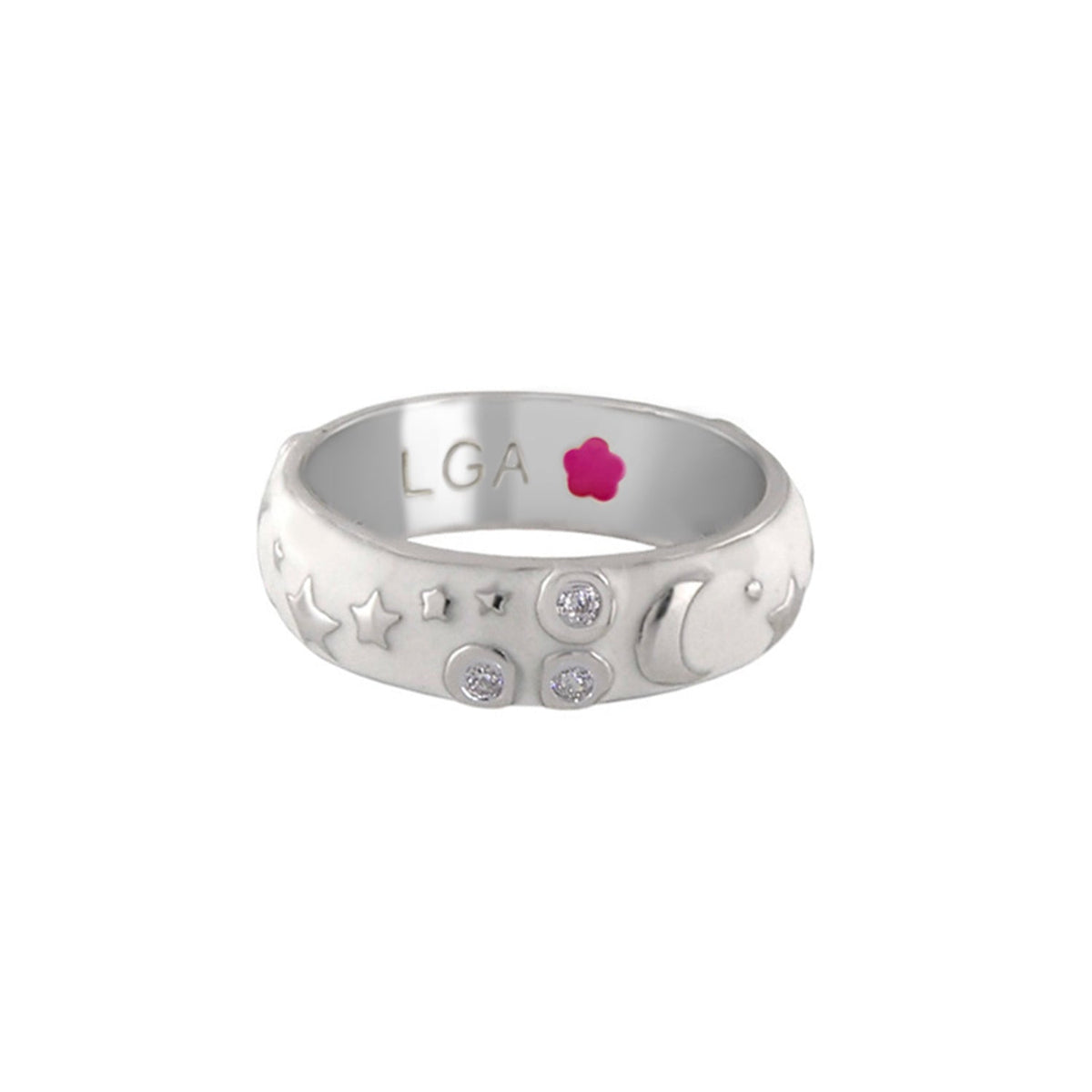 Stars of Night Stackable Ring — Wide Enamel Band