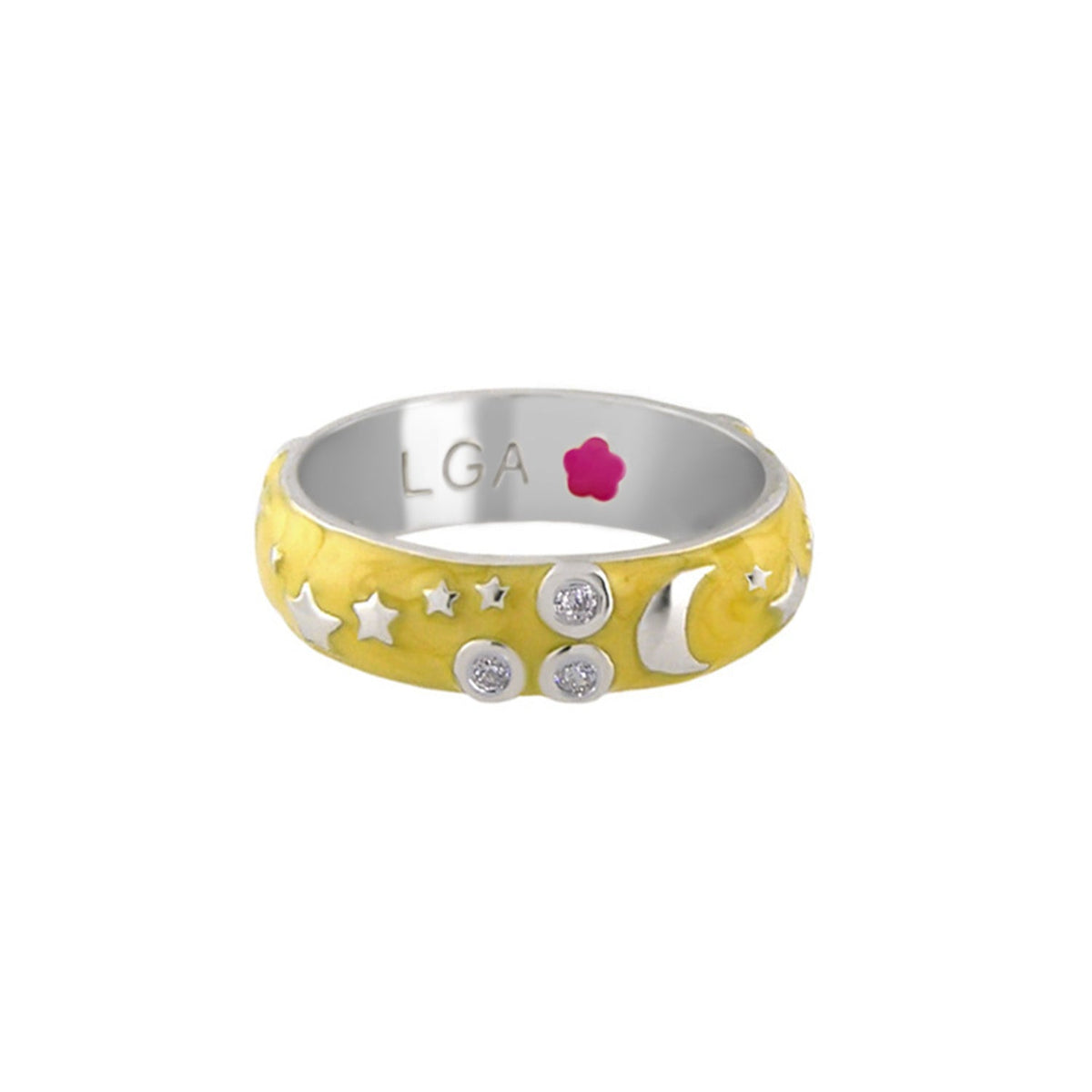 Stars of Night Stackable Ring — Wide Enamel Band