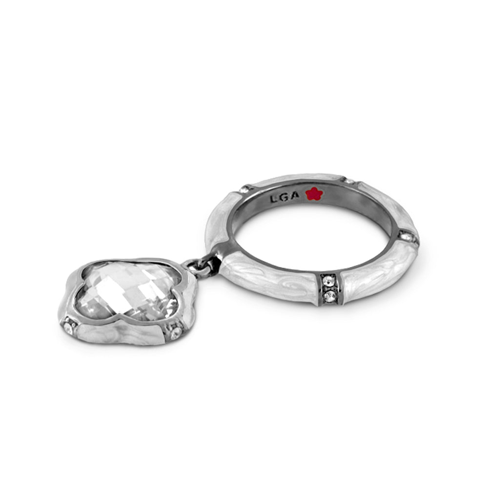 Prince Charming Ring — Clover Charm Pavé Band
