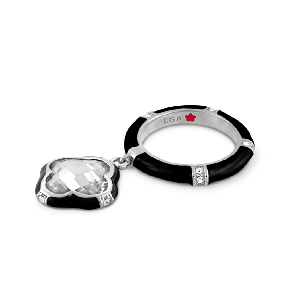 Prince Charming Ring — Clover Charm Pavé Band