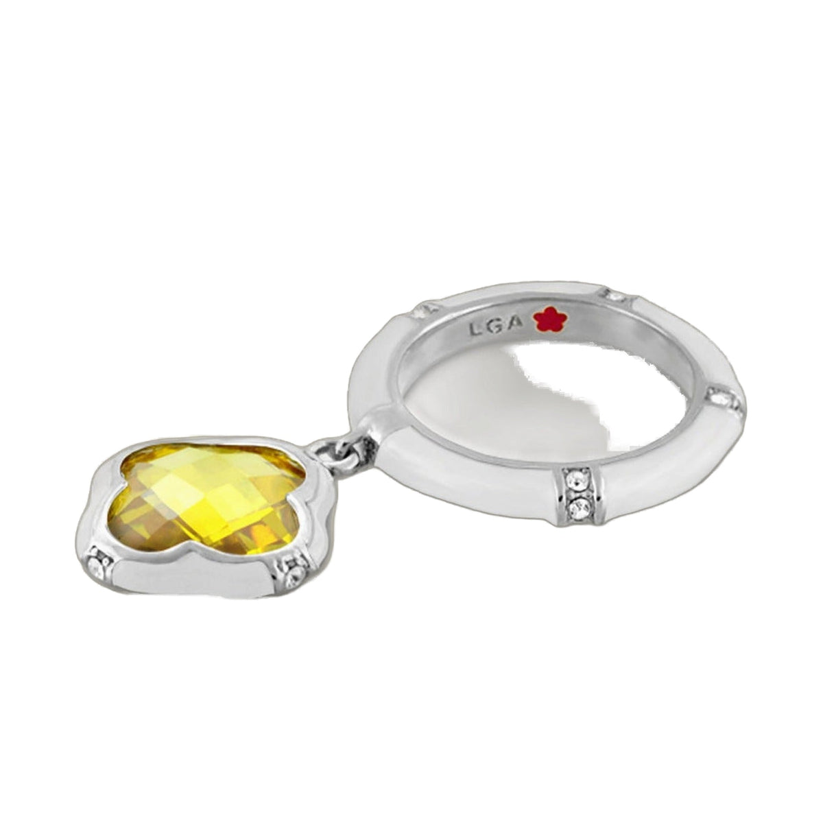 Prince Charming Ring — Clover Charm Pavé Band