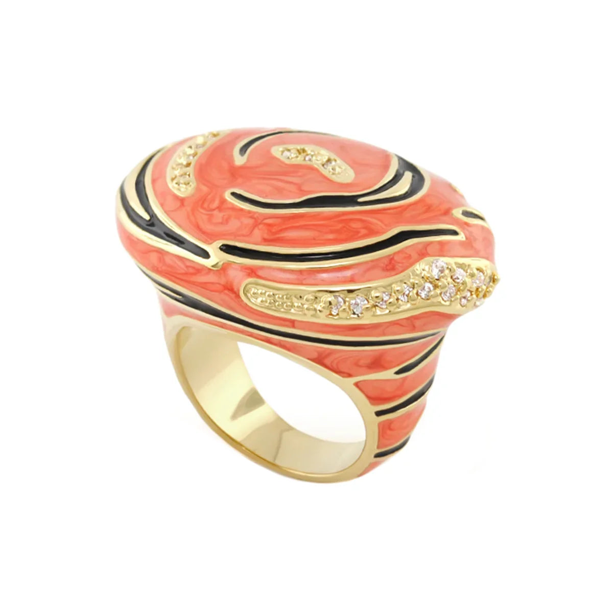 Animal Paradise Ring — Tiger Stripe Swirl