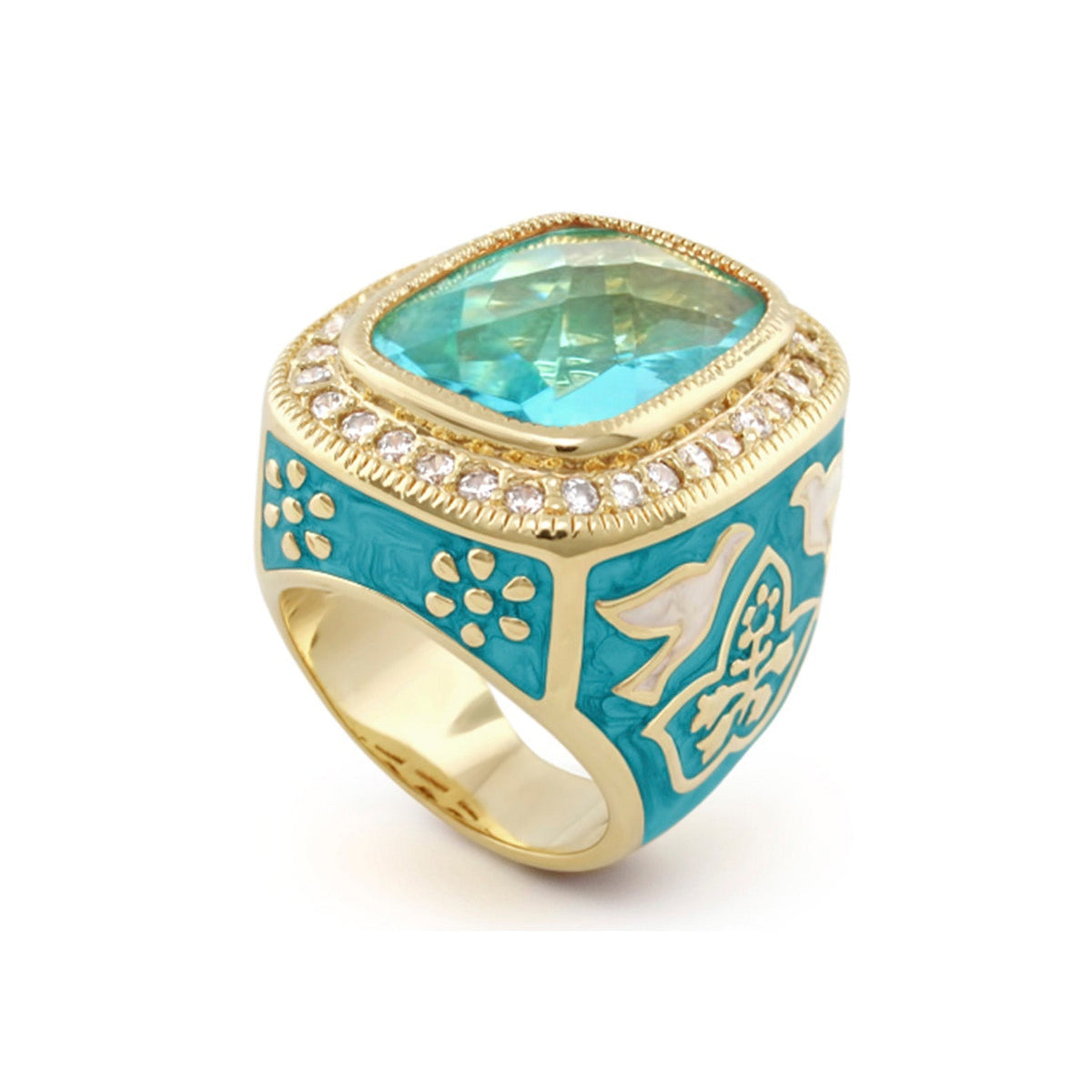 Peace and Dove Cocktail Ring
