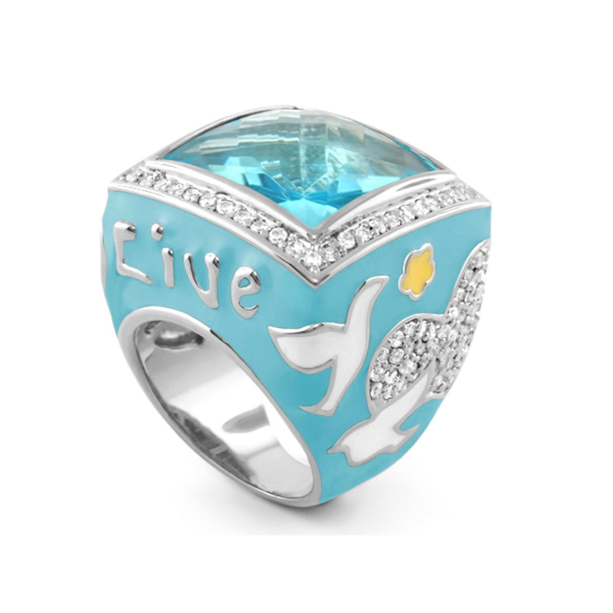 Peace and Dove Cocktail Ring