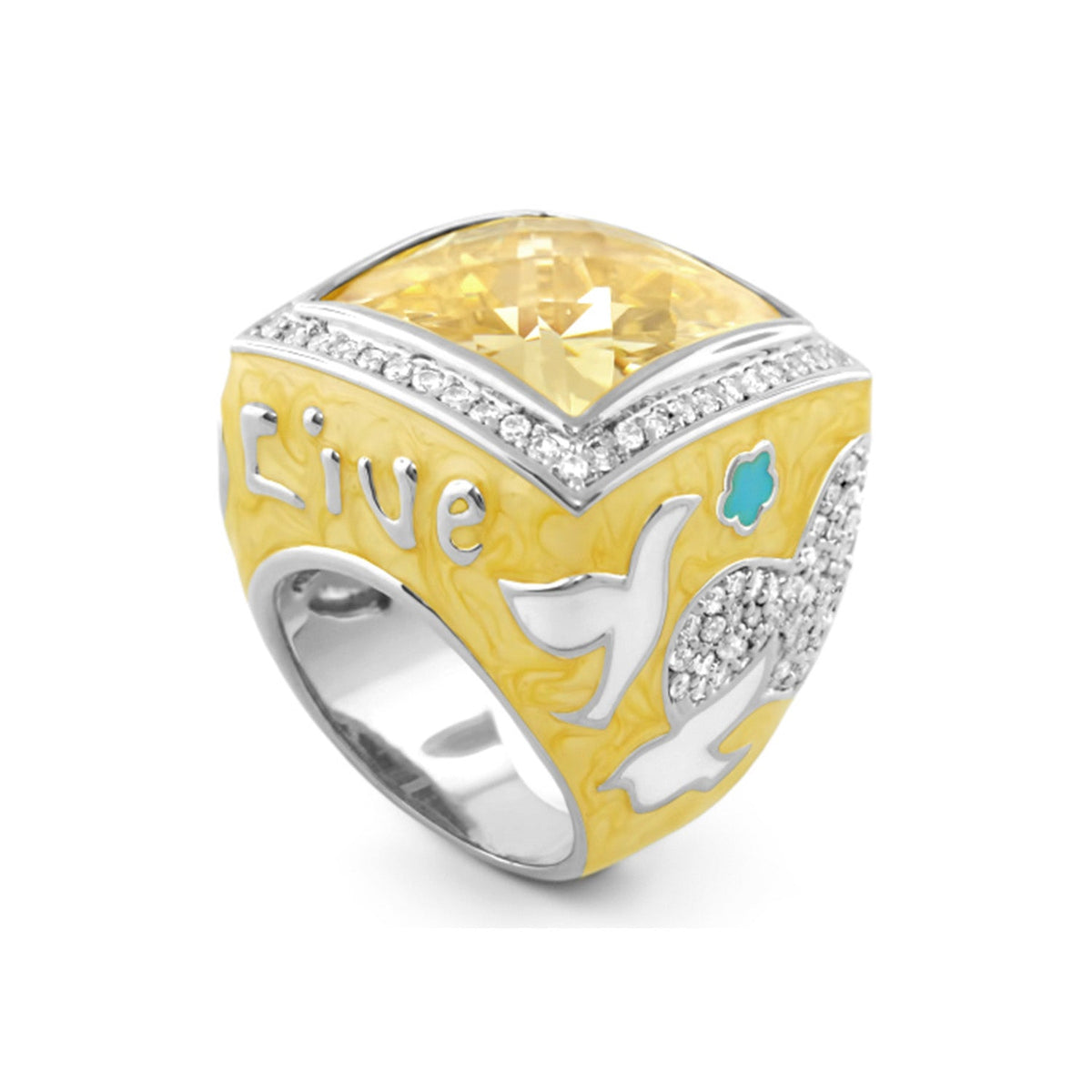 Peace and Dove Cocktail Ring