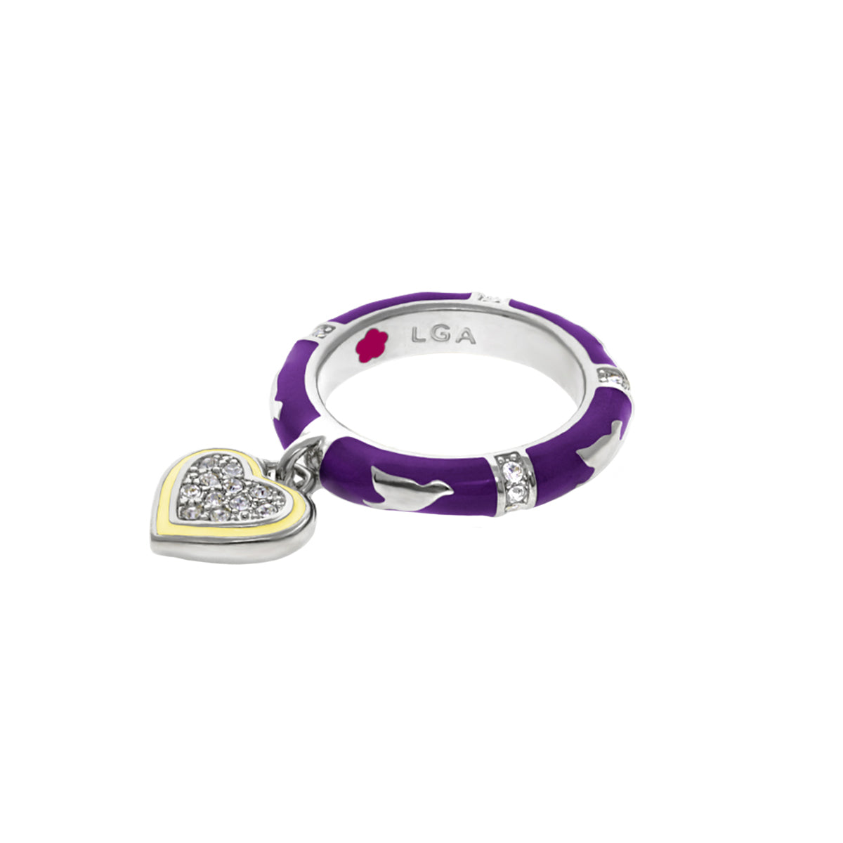 Charming 2 Stackable Ring — Pavé Heart Charm