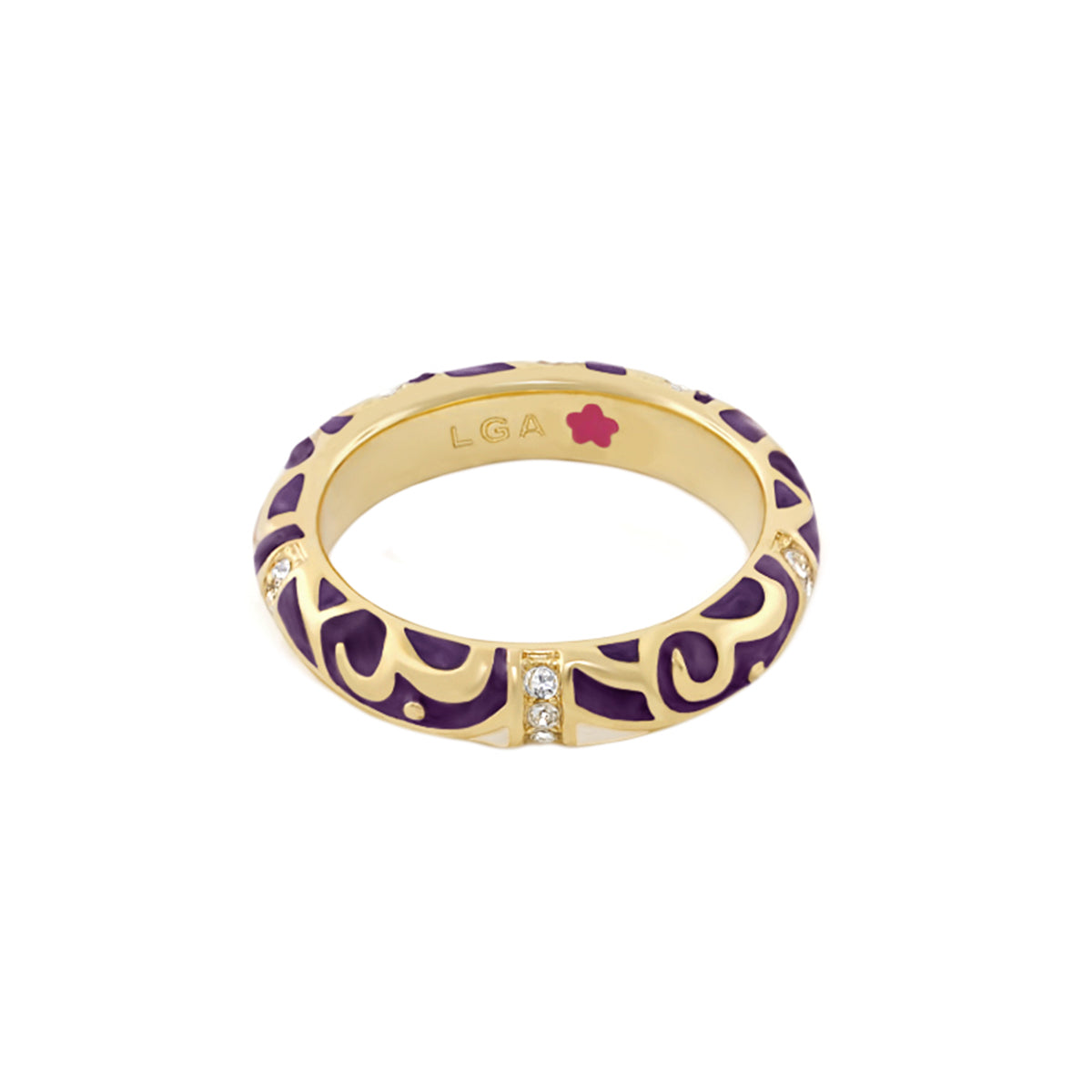 Stackable Desire Ring — Scroll Pavé Band