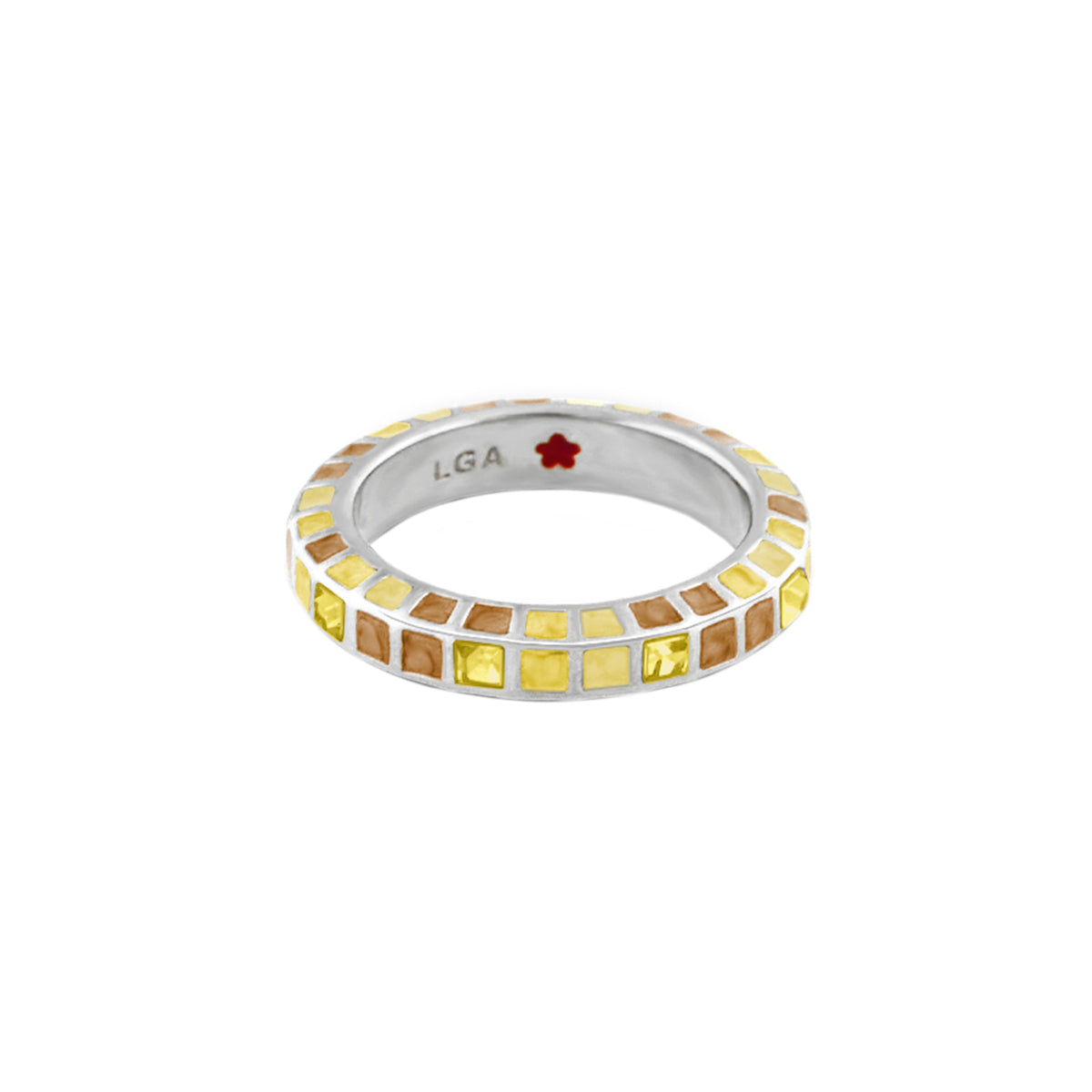 Stackable Fiesta Ring — Crystal Checkerboard