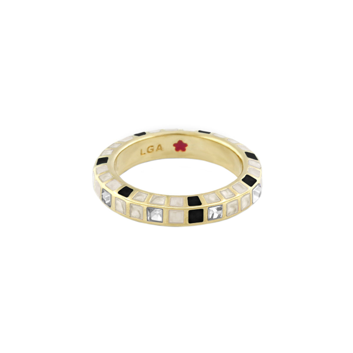 Stackable Fiesta Ring — Crystal Checkerboard