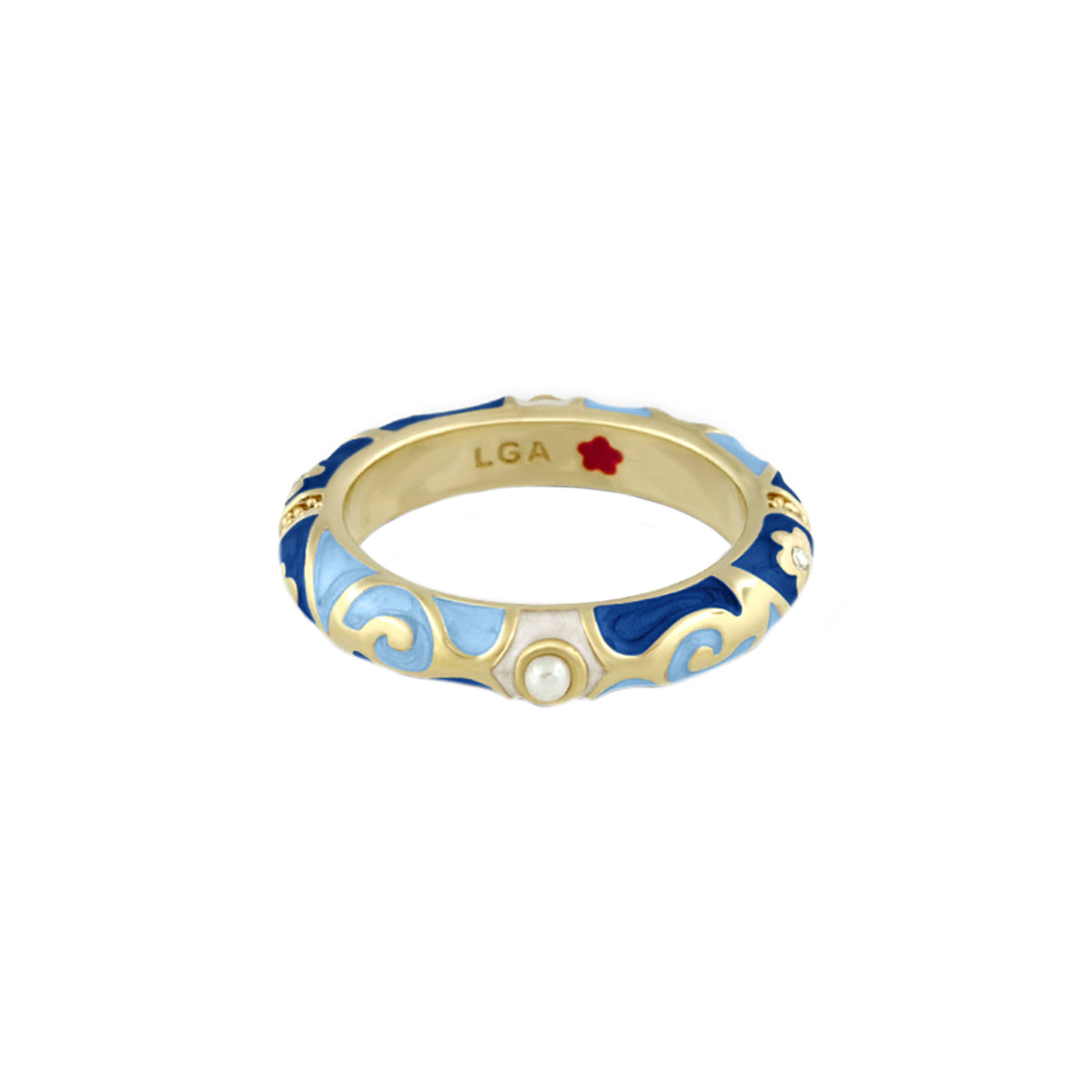 Stackable Fiesta Ring — Pearl & Swirl