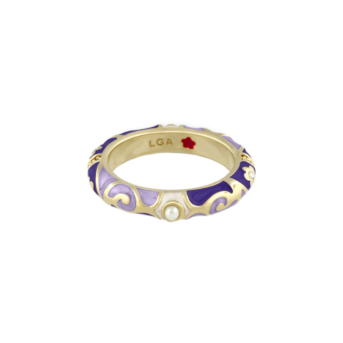 Stackable Fiesta Ring — Pearl & Swirl