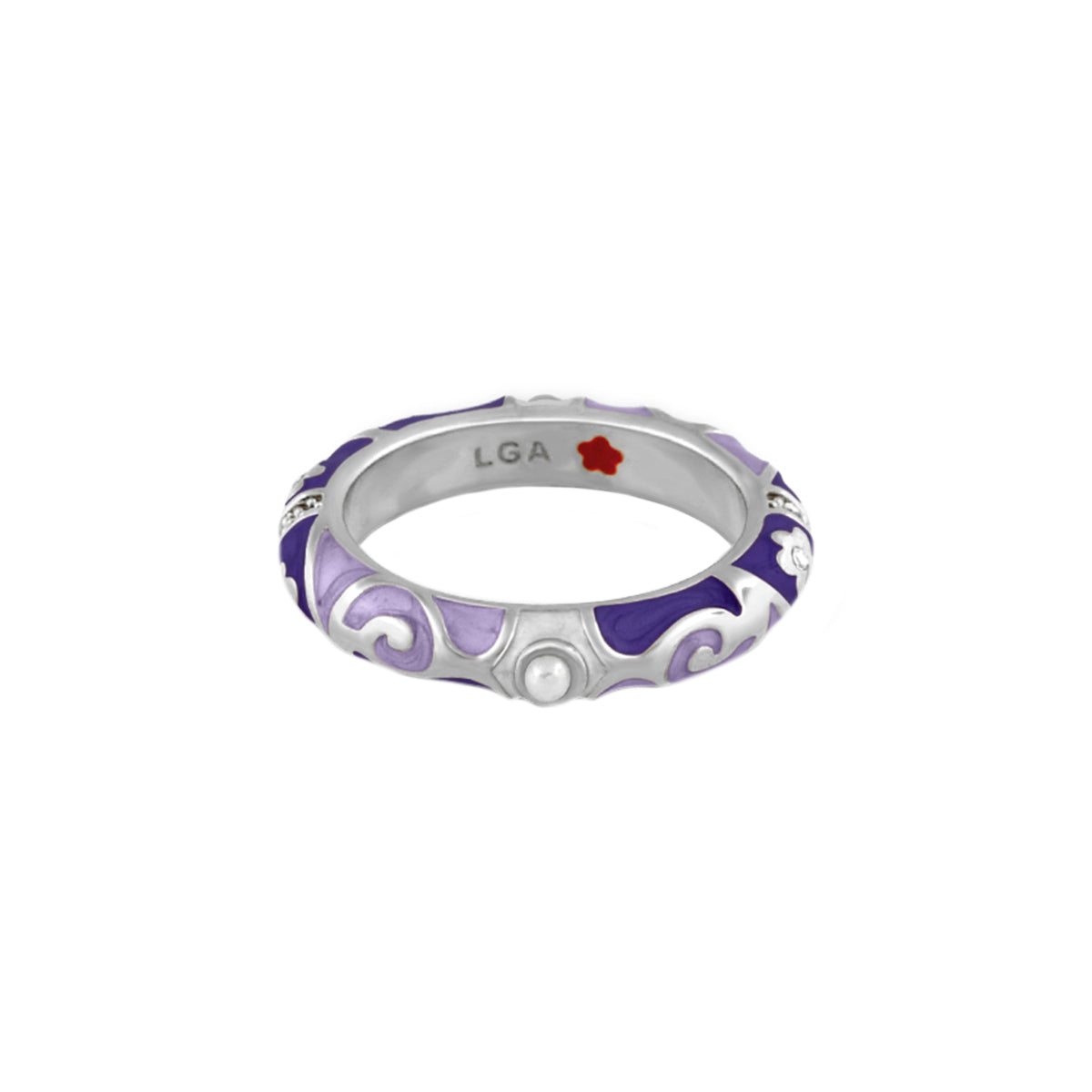 Stackable Fiesta Ring — Pearl & Swirl