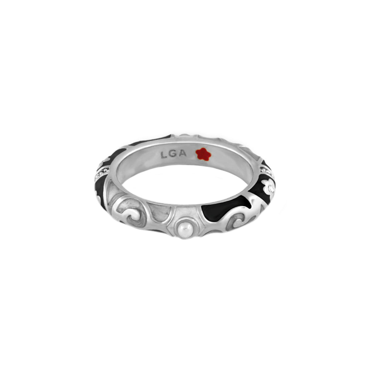 Stackable Fiesta Ring — Pearl & Swirl