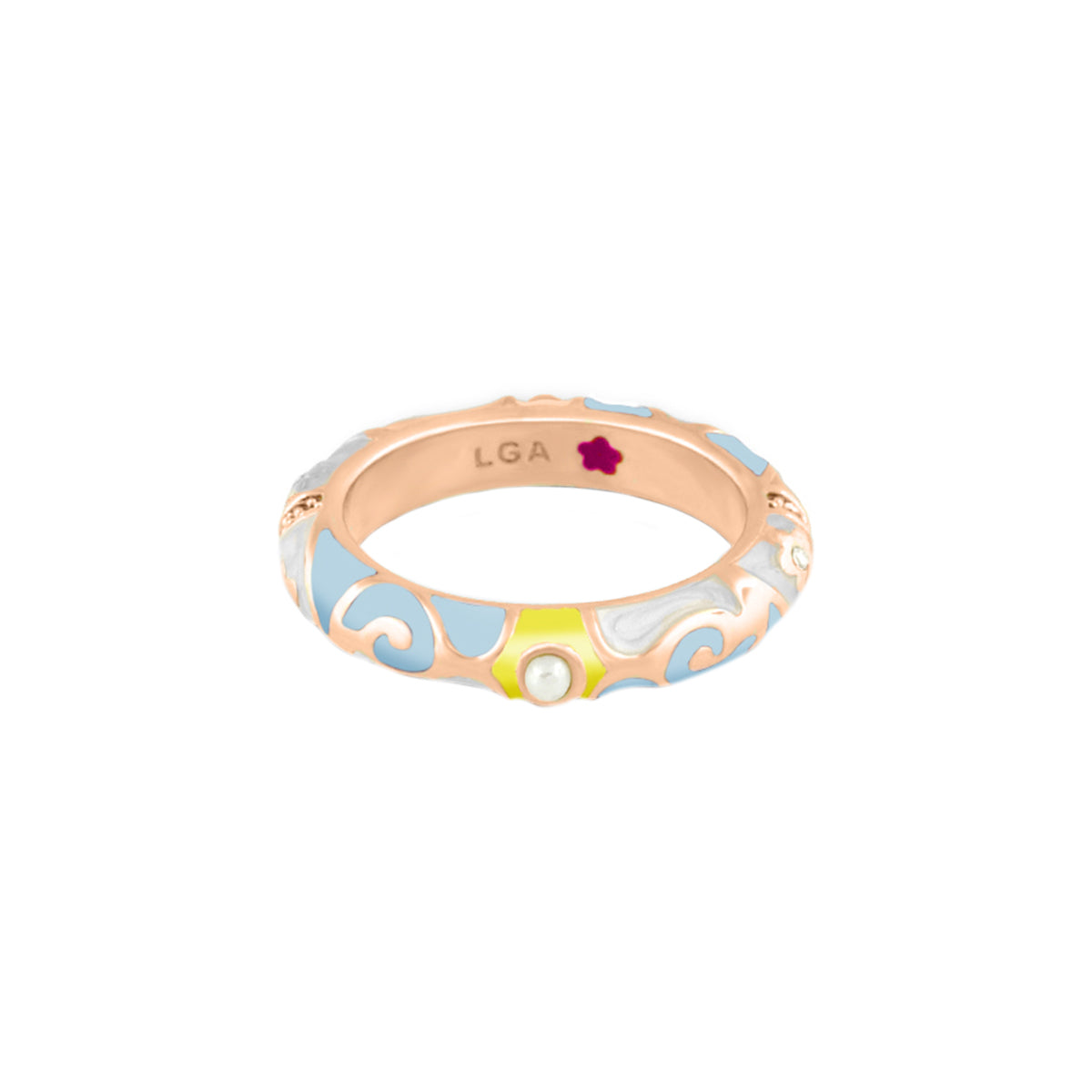 Stackable Fiesta Ring — Pearl & Swirl