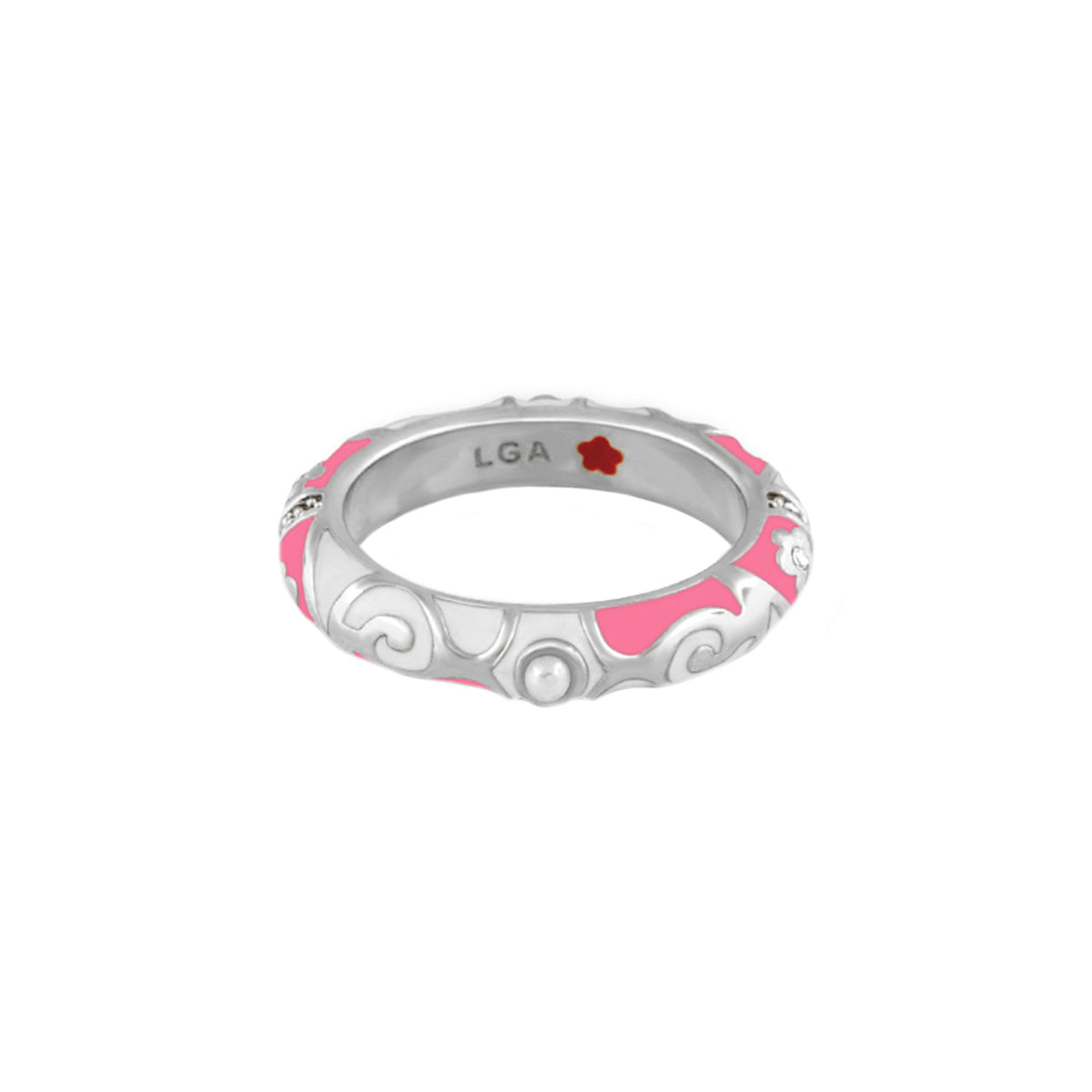 Stackable Fiesta Ring — Pearl & Swirl