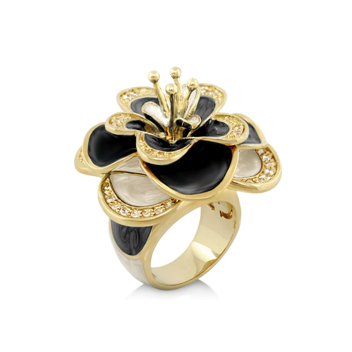 Butterfly World Yellow and Blue Flower Ring