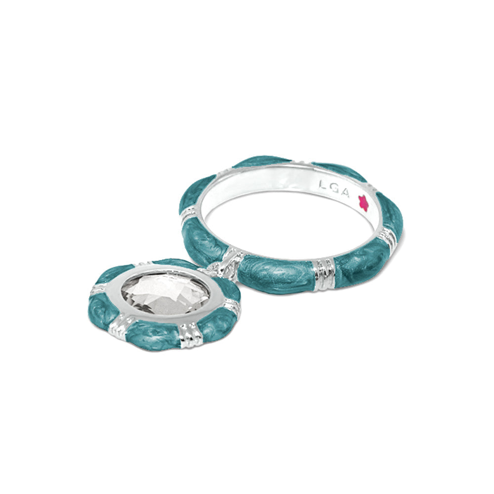 Prince Charming Ring — Round Charm Ridged Band