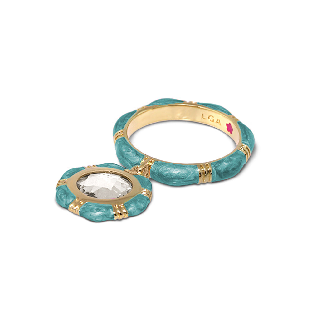 Prince Charming Ring — Round Charm Ridged Band