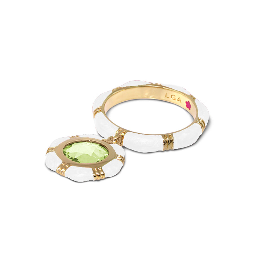 Prince Charming Ring — Round Charm Ridged Band