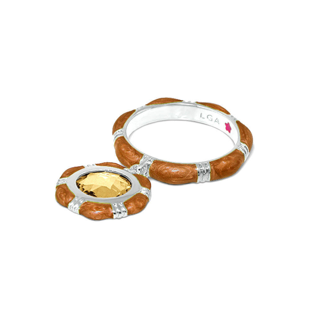Prince Charming Ring — Round Charm Ridged Band