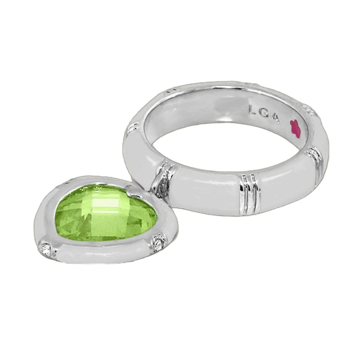 Prince Charming Ring — Heart Charm Ridged Band