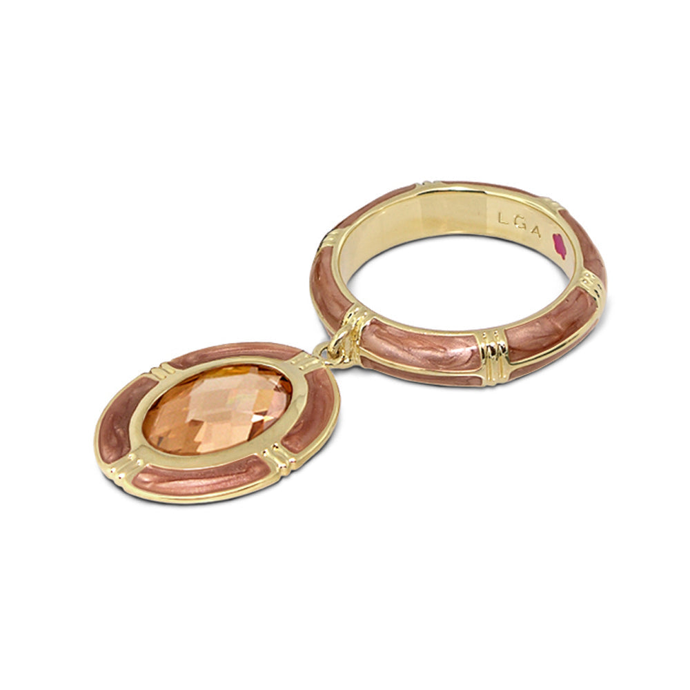 Prince Charming Ring — Oval Charm Ridged Band