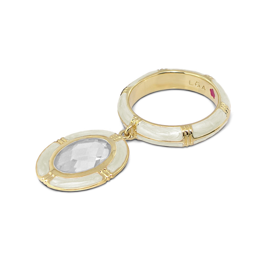 Prince Charming Ring — Oval Charm Ridged Band