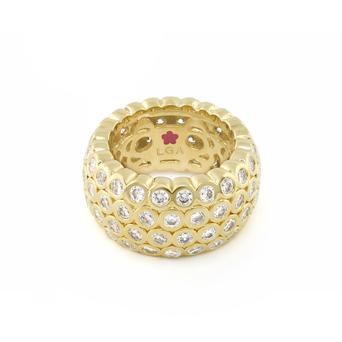 Fun Bubbles Band Ring — Bezel Crystal Row