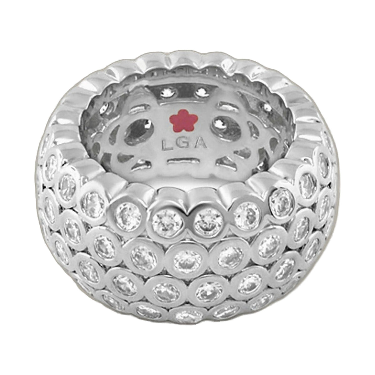Fun Bubbles Band Ring — Bezel Crystal Row