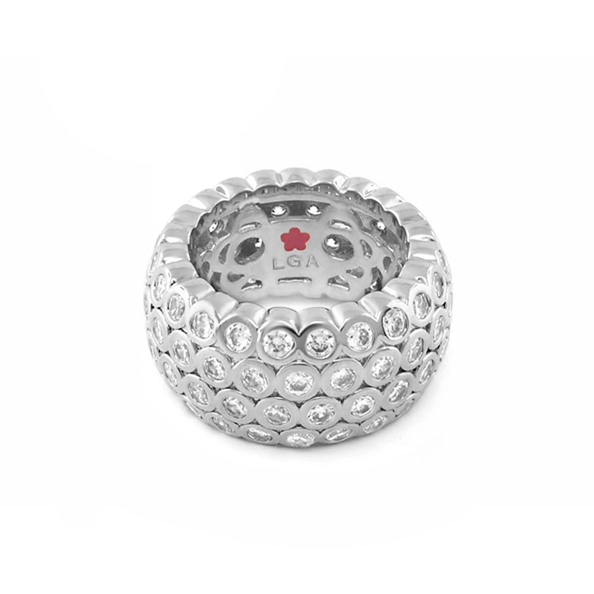 Fun Bubbles Band Ring — Bezel Crystal Row