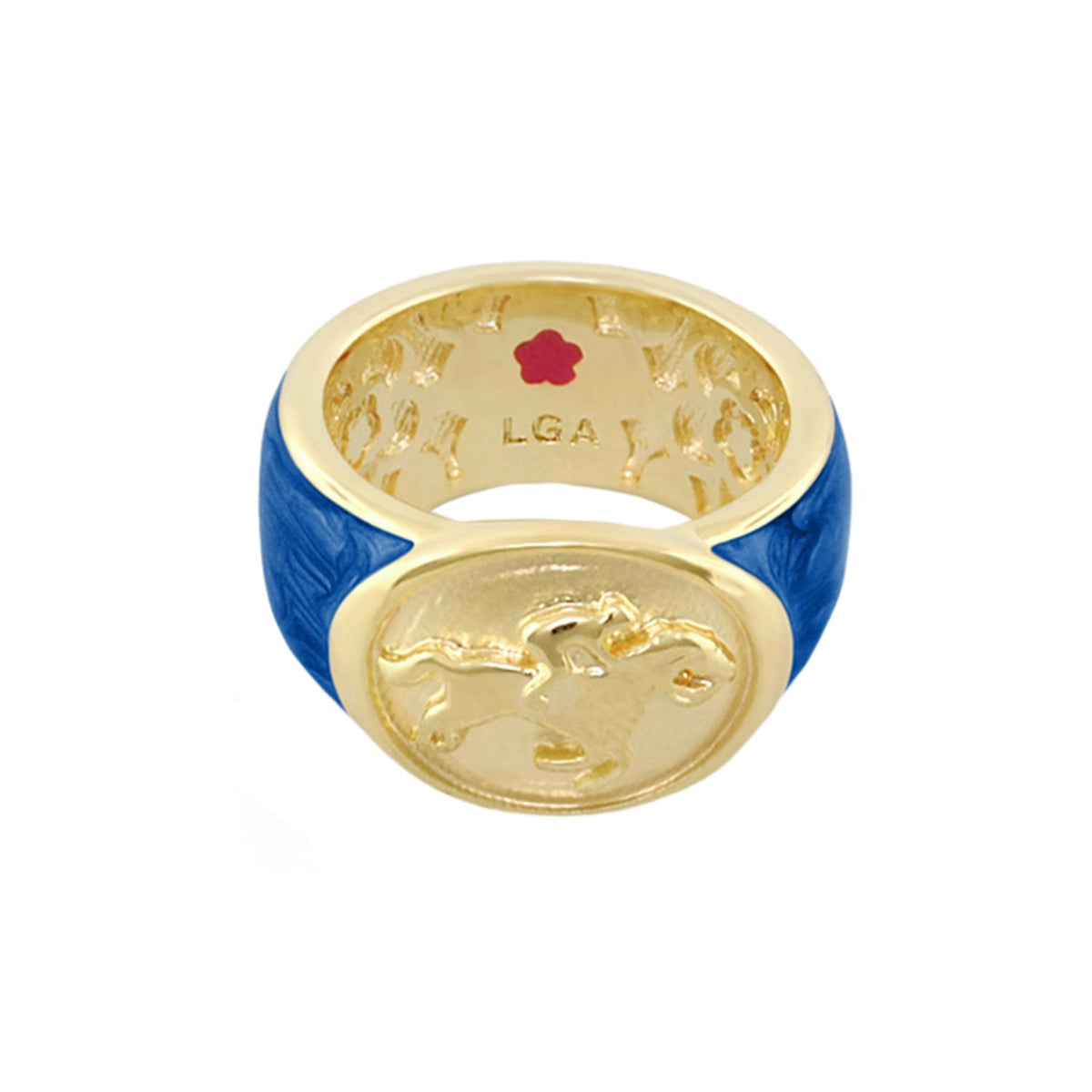 Equestrian Ring — Black Jockey Medallion