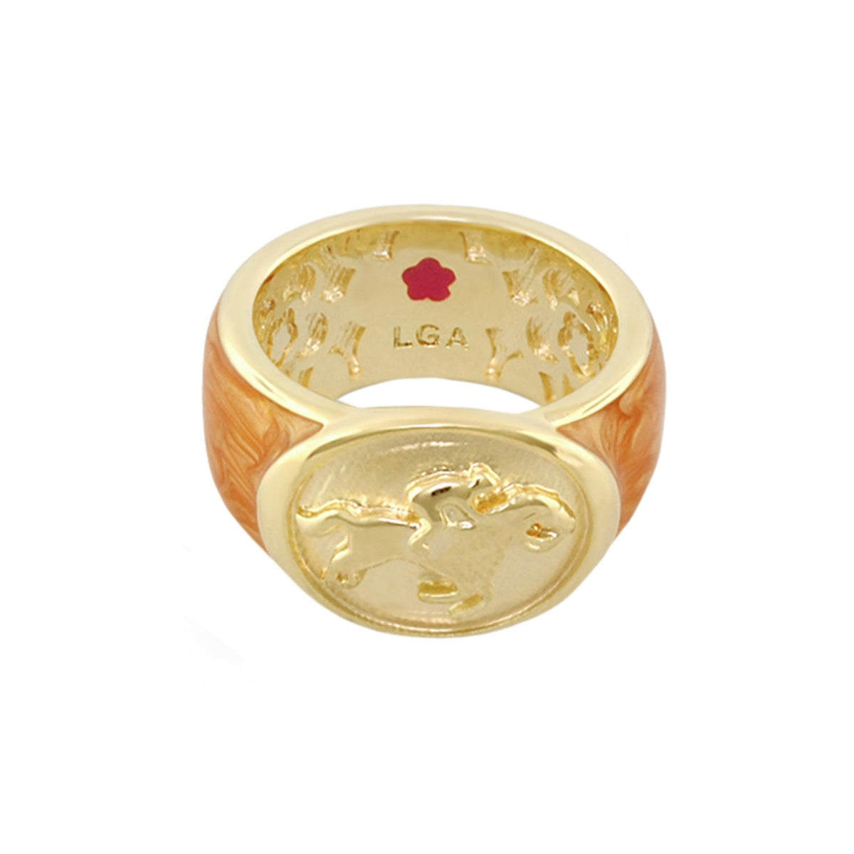 Equestrian Ring — Black Jockey Medallion