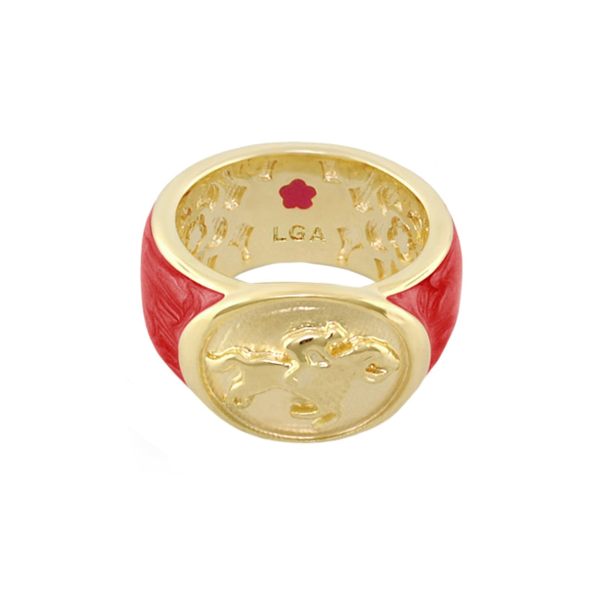 Equestrian Ring — Black Jockey Medallion