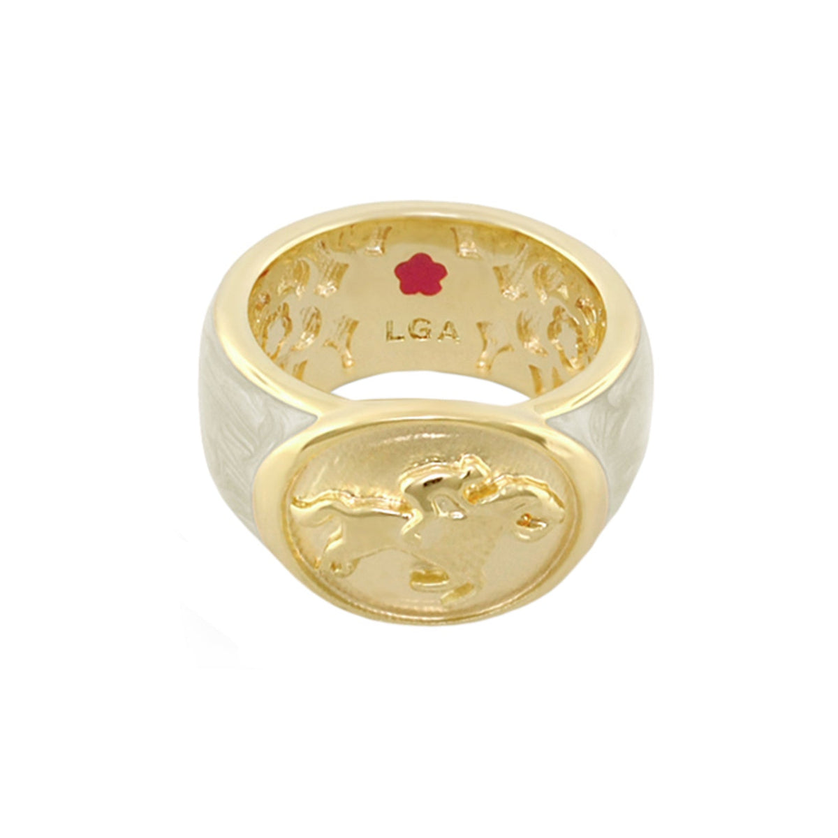Equestrian Ring — Black Jockey Medallion