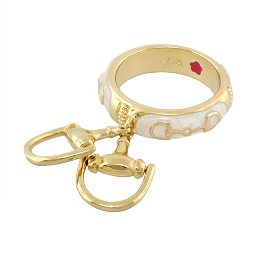 Equestrian Stirrup Ring — Horsebit Charm