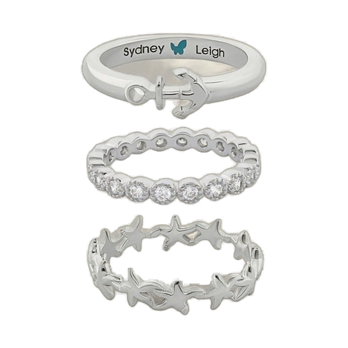 Sydney Leigh Starfish & Anchor Rings Set of 3