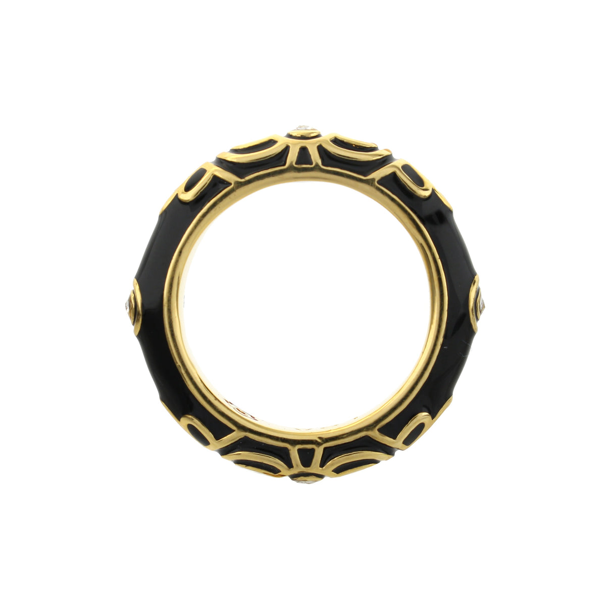 Petit Gateau Stackable Ring — Black Scrollwork