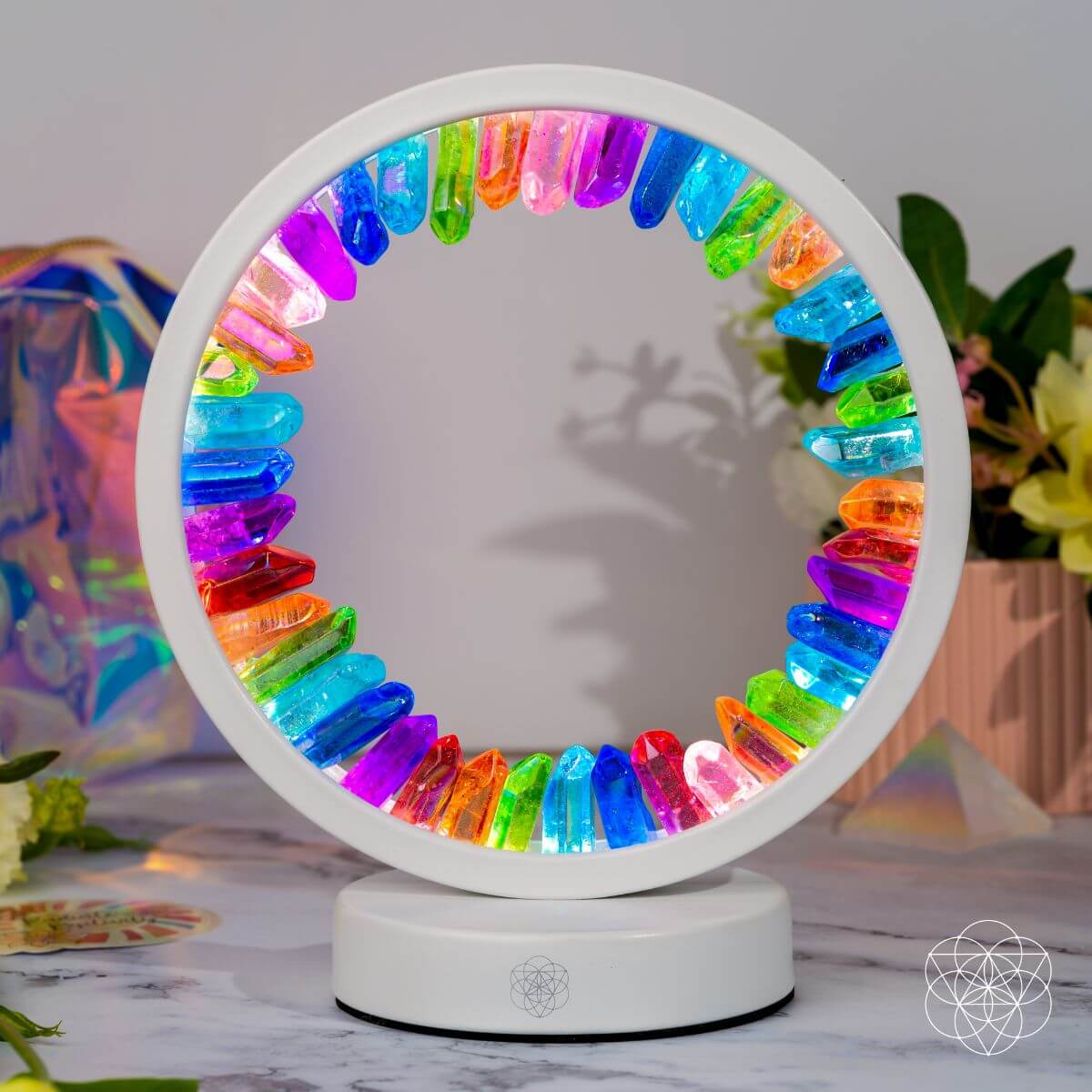 Rainbow After the Storm - Clear Quartz Lamp of Hope by Conscious Items at Shirley Shoppe